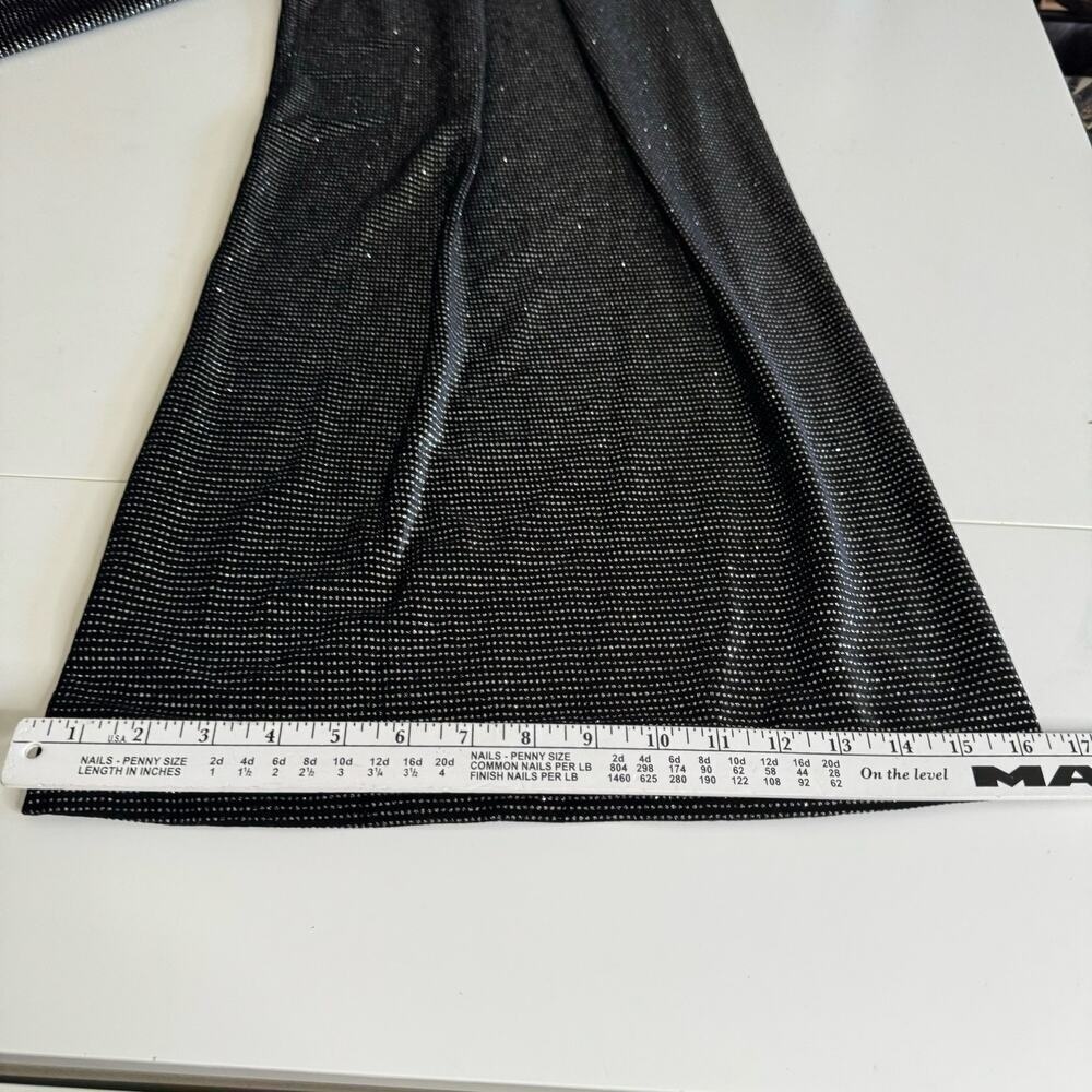 PatBo Jumpsuit‎ Wide Leg Flowy Black Sparkly Velvet Size 2 - Picture 12 of 12
